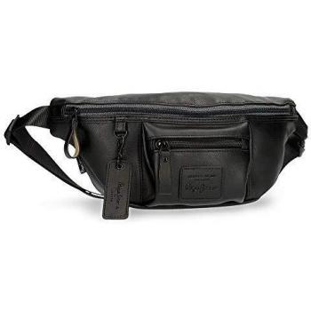 Pepe Jeans Vegan Riñonera con Bolsillo Negro 23x15x2,5 cms Piel sintética