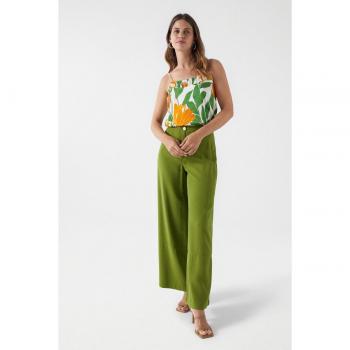 Pantalón palazzo de mujer Salsa Jeans con tiro alto en tejido liso