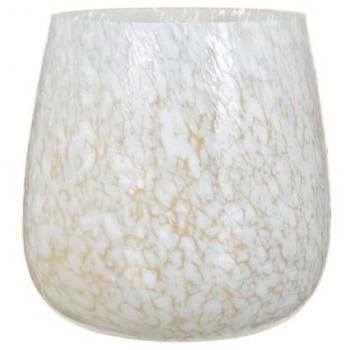Portavelas de cristal blanco 13 x 13 x 13 cm