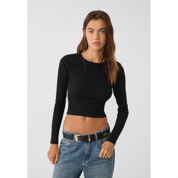 Open Back Black Knit Sweater - Size M