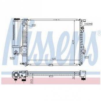 Radiador de refrigeración del motor NISSENS 60607A, tipo: radiador, características: compatible con vehículos específicos, fabricado en aluminio y plástico, diseño optimizado para un rendimiento térmico eficiente, incluye conexiones para mangueras