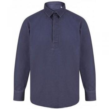 Camisa de dril de algodón para hombre Front Row, color marino lavado, talla M