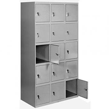 Casillero profesional montado 3 cuerpos 5 puertas cada uno Gris/Gris Simonrack 1800x1200x500 mms - Casillero para vestuario - casillero metálico - Casillero para colegio - Se entrega montado