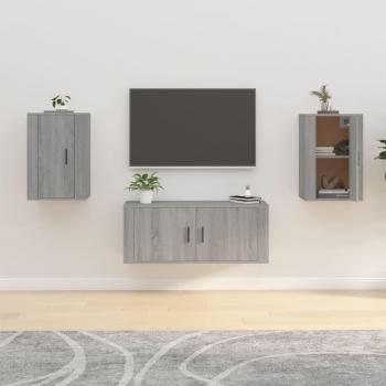 Mueble para TV de pared 2 uds gris Sonoma 40x34,5x60 cm