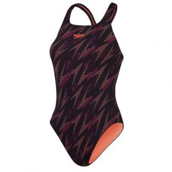 Bañador de natación mujer Speedo Hyperboom Allover Medalist negro Eco+