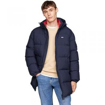 Chaqueta con capucha Tommy Jeans Essential Down Parka azul marino - XL, acolchada, de hombre