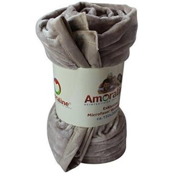 amoraline® Manta 300 gsm tamaño: aprox. 150 x 200 cm unifarbene exclusiva XL microfibra microfibra franela - encastrable de manta sofá