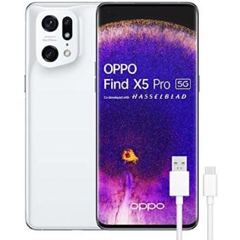 OPPO Find X5 Pro 5G - Smartphone 256GB, 12GB RAM, Dual SIM, Pantalla 6,7”, Cámara 50MP+50MP+13MP, Vídeo 4K Nocturno, Batería 5000mAh, Carga Rápida 80W – Blanco