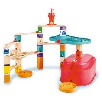 Hape Quadrilla Wooden Marble Run Construction - The Roundabout - Quality Time Playing Together Wooden Safe Play - Smart Play for Smart Families