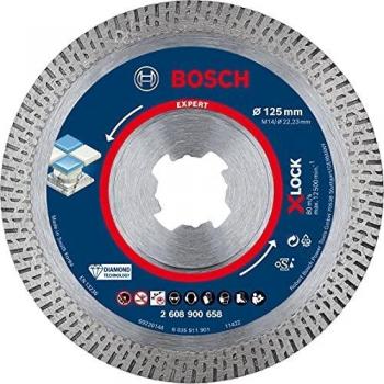 Bosch Professional 1 x Discos de corte de diamante Expert HardCeramic X-LOCK, para Azulejos duros, Piedra dura, 125 mm, Accesorios Amoladora pequeña