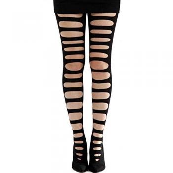 Pamela Mann Front Slash Ripped Medias Negro one size