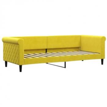 Sofá cama terciopelo amarillo 80x200 cm