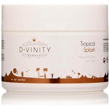 D.VINITY Tropical Splash – Mascarilla Protección Solar, Mascarilla para Cabellos Secos, Nutre y Repara, Rico en Vitamina C, Filtro UV, Elimina Restos Cloro, Protector Solar