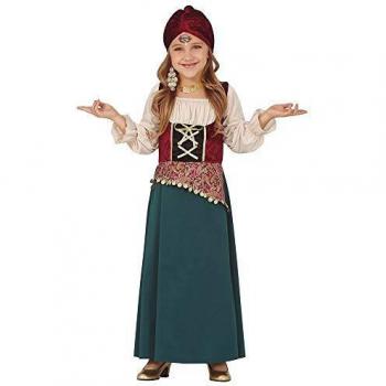 Disfraz de Adivina para Niña - Traje de Halloween Gris-Blanco-Rojo, 7-9 Años