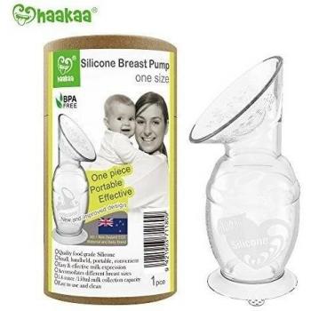 Haakaa Regalo di Natale per mamma salute singolo privo di BPA tiralatte silicone manuale pompa seno confortevole pratico con base di aspirazione 150ml