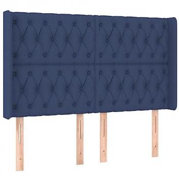 Cabecero con LED de tela azul 163x16x118/128 cm vidaXL