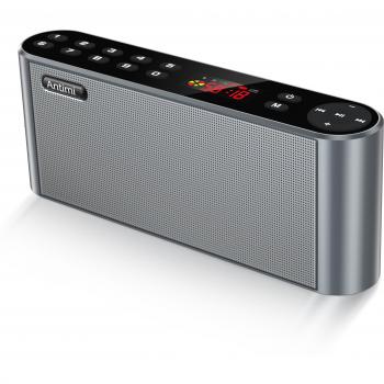 Antimi Altavoz Bluetooth inalámbrico portátil Estéreo Altavoces portátiles Llamadas Manos Libres, Línea AUX,Radio FM y Ranura para Tarjetas TF para iPhone, iPad, Android Smartphones,Tablet, PC