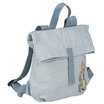 Blue Mini Messenger Backpack for Kids - Petit Jour Pierre Rabbit 30x28x4 cm