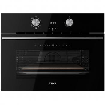 Teka HLC 8510 P Horno Multifunción Pirolítico con Función Pizza y Piedra Cerámica, 45cm, Cristal Negro