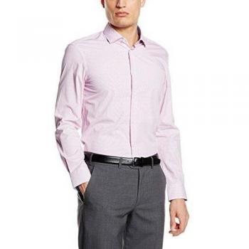 ESPRIT Micro Check Ls-Camisa Hombre    Rosa Pink Fuchsia X-Small