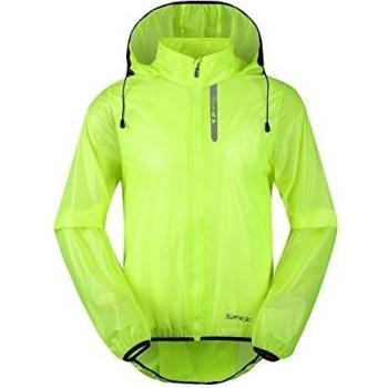 Santic ciclismo bicicleta de montaña ropa transpirable chaqueta impermeable de los hombres de secado rápido resistente al viento abrigo de piel con capucha verde