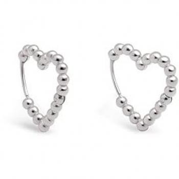 Pendientes Cora Dots en Acero Brillante con Motivo Corazón y Cierre Congo/Click - Joyas para Mujer - Varios Acabados