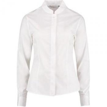 Camisa de manga larga ajustada con cuello mandarín para mujer Kustom Kit