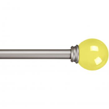 AmazonBasics - Barra de cortinas decorativa de 1,6 cm con remates redondeados, 122 cm, Amarillo