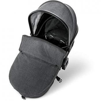 Hauck capazo para cochecito de hermanos Duett 3, montaje sin adaptador, desde nacimiento hasta 9 kg, capota convertible grande, transforma el Duett 3 en cochecito doble para recién nacidos, gris