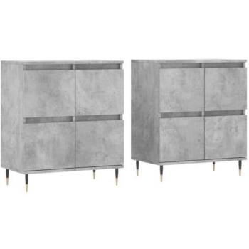 Aparadores 2 uds madera contrachapada gris hormigón