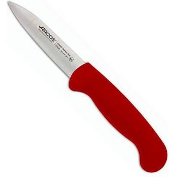 Arcos Serie 2900, Cuchillo Mondador, Hoja de Acero Inoxidable Nitrum de 80 mm, Mango inyectado en Polipropileno Color Rojo