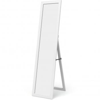Espejo de Cuerpo Entero Montado a la Pared con Estructura de Madera para Dormitorio Salón Entrada Blanco 37 x 50 x 155 cm