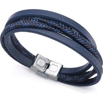 Pulsera Viceroy Magnum 14071P09013 en piel azul y negra con múltiples vueltas