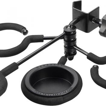 Soporte para Sordinas Hercules HA100 - Soporte Cuádruple para Trompeta, Trombón y Trompa, Color Negro