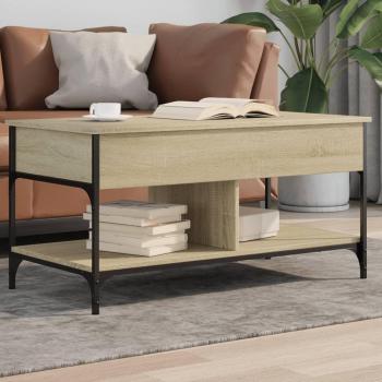Mesa de centro Sonoma Roble Multicapa Metal 100x50x50 cm