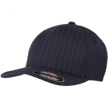 Gorra de béisbol unisex Yupoong Flexfit a rayas L-XL blanco/negro