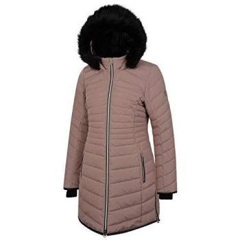Dare 2b Striking Waterproof & Breathable High Loft Insulated Quilted Silhouette Long Length Ski & Snowboard Jacket with Faux Fur Hood Chaquetas aislantes Impermeables, Mujer, Rosa