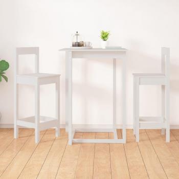 Taburetes de Bar 2 piezas madera maciza de pino blanco 40x41,5x112 cm