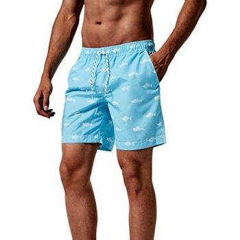 MaaMgic Ropa de Baño para Hombres Bañador para Vacaciones Short de Playa Natación Secado Rápido Piscina Ancla,Azul Cresta,M