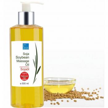 Aceite de Masaje y Maderoterapia de Soja 100% Natural, Hidratante, Suavizante, Antiedad, Reparador para Cicatrices - Bleu & Marine Bretania, 500 ml