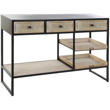 Consola de Metal y Madera 120x38x80 cm Negra - Fijalo - El complemento ideal para tu hogar