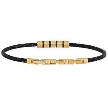 Pulsera de Hombre BREIL LOOP en Acero Negro y Oro Rosa con Zirconia - Talla 20