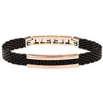 Pulsera Hombre Breil TJ2743 - Pulsera de acero inoxidable, diseño moderno y elegante, con detalles en cerámica negra, resistente al agua hasta 50 metros, cierre de seguridad