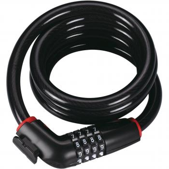 BBB Cycling - Candado antirrobo de bicicleta con combinación de 4 dígitos numéricos, hecho de acero para bicicleta de carretera, MTB o urbana. Color negro. 15mmx180cm - Modelo CodeSafe BBL-45