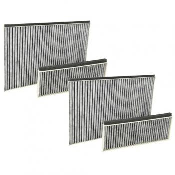 Filtros de carbón activo Vhbw para campanas extractoras Siemens LZ10AKU0, LZ10AKT00, LC98KPP60S, LC98KPP60/02 - Pack de 4 unidades en gris