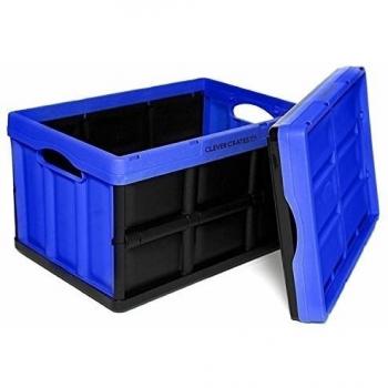 Clever cajas Really Useful cajas, azul, 46 litros, cajas de almacenaje plegable, proporcionando apilables Cajas de almacenamiento de plástico. Ideal para guardar juguetes, zapatero y mucho más