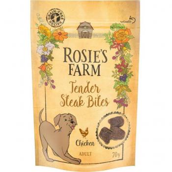 Rosie's Farm Snacks Mini Steak Bites, con pollo - 3 x 70 g