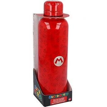 Super Mario | Botella de Agua Reutilizable de Acero Inoxidable | Botella Termo con Doble Aislamiento para 12 Horas de Bebida Caliente y 18 Horas de Bebida Fría - Libre BPA - 515 ml