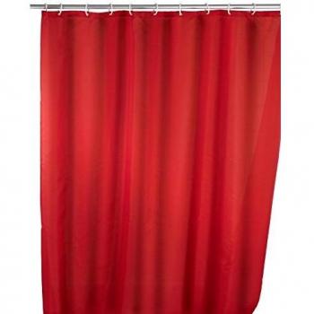 Duchador Antimoho Rojo de Poliéster - 180 x 200 cm, Lavable y Antibacteriano