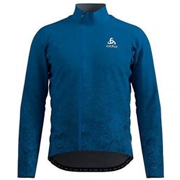 Odlo Midlayer Full Zip ZEROWEIGHT CERAMIWARM Chaqueta, Hombre, Azul Directo-Estampado Completo, Medium